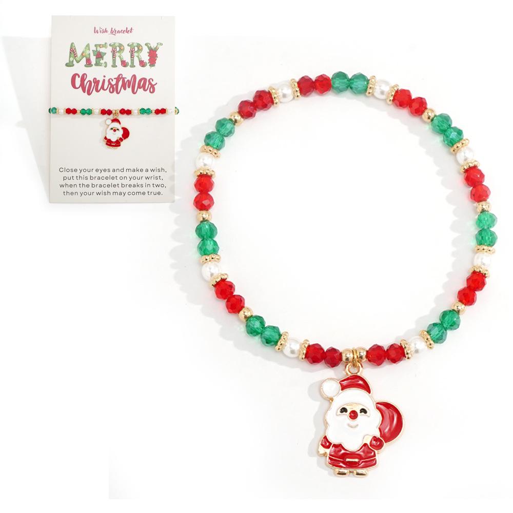 Рождественский набор браслетов из полимерной глины: Санта, Олень, Колокольчик и Елка