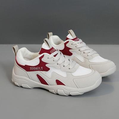 Модные сочетания цветов, повседневная обувь, лето, новинка, сетчатая, дышащая, кроссовки на мягкой подошве, удобные, универсальные, женские вулканизированные туфли