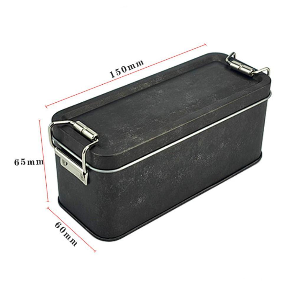 Old-fashioned Rectangular Iron Box with Lid Candy Box High Quality Buckle Iron Box