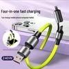 240W Silicone 4-in-1 Fast Charging Cable for Apple, Xiaomi, Huawei & Android Devices.
