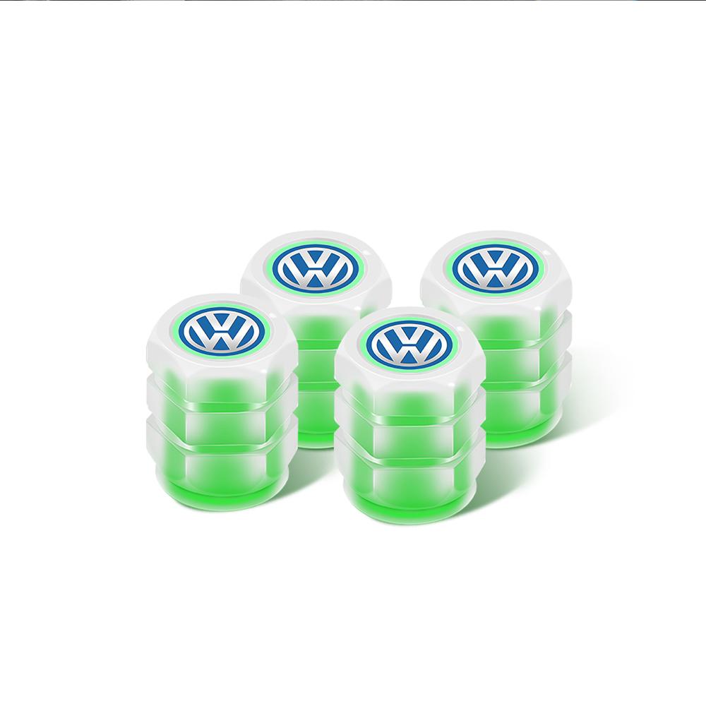 4Pcs Fluorescent Valve Caps Tire Motorcycle Bike Dust Cover For Volkswagen VW GTI R Golf Polo Tiguan Blue Passat Jetta Lavida DUVWZ1