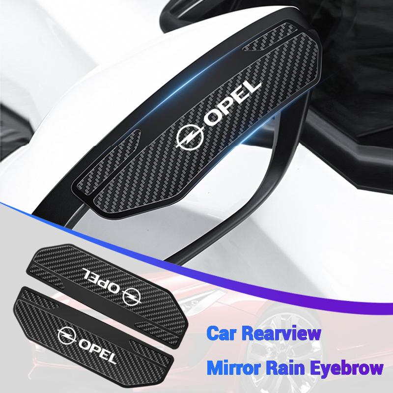 2Pcs Carbon Fibre Car Rearview Mirror Rain Eyebrow Stickers For Opel Astra G H J F K Vectra C D Zafira B Antara Corsa Mokka