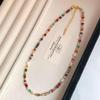 Colorful Natural Stone & Freshwater Pearl Beaded Choker Necklace for Women - Spring/Summer Collection