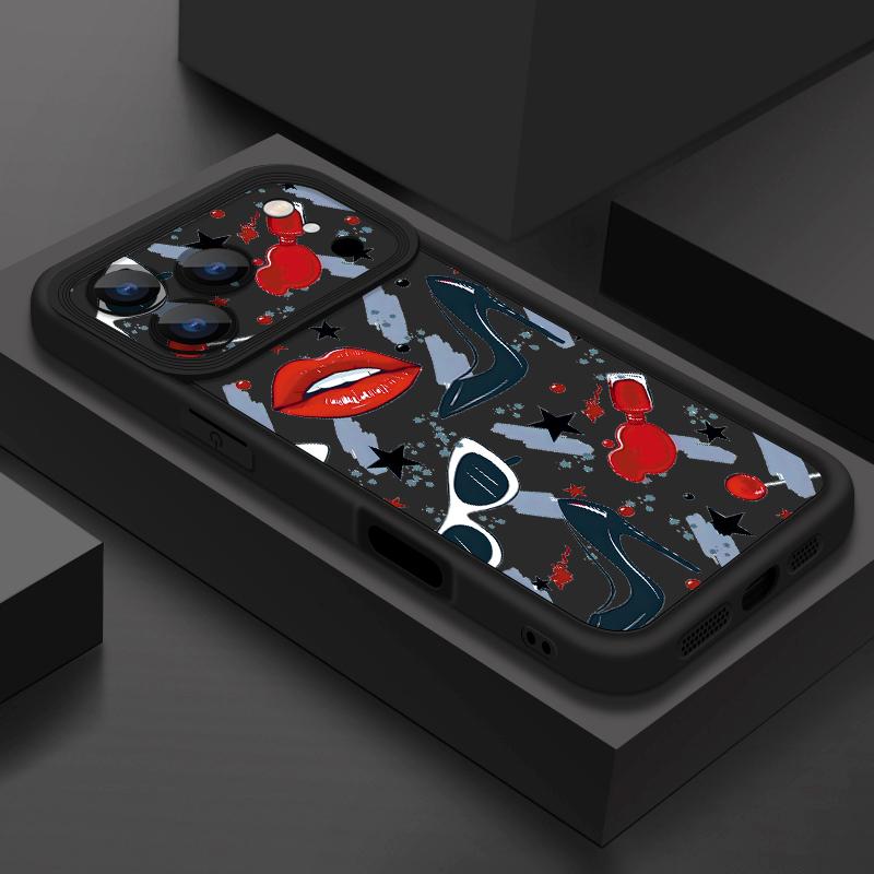 Модный чехол с принтом губ и каблуков для iPhone 17 Pro Max Чехол iPhone 16 15 14 13 Pro Max 11 17e 16e Ударопрочный бампер Мягкая силиконовая крышка для телефона Чехлы