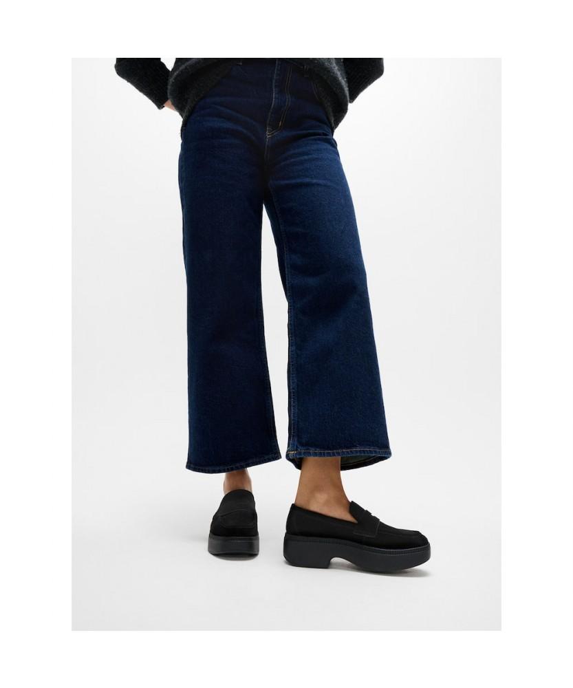 Fitflop [F-Luma] Women'S Suede Wedge Penny Loafers - All Black (Ft59K2L055)
