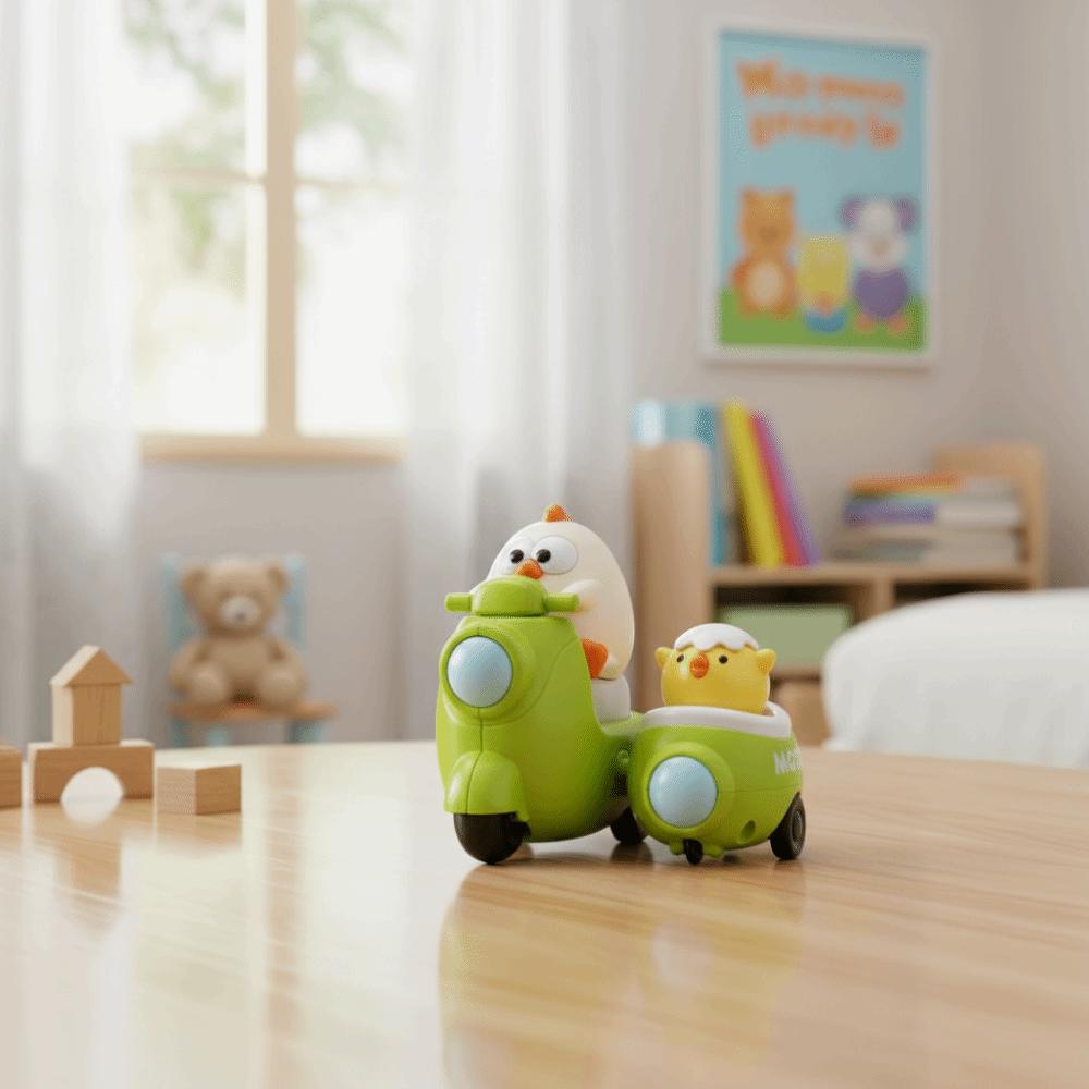 Soft Rubber Material Pull Back Car Cartoon Animal Design Friction Car  Baby Car Toys