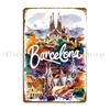 Barcelona A Fusion Of Tradition Innovation And Style Metal Sign Party Decoration Wall Plaque Create Garage Tin Sign Poster