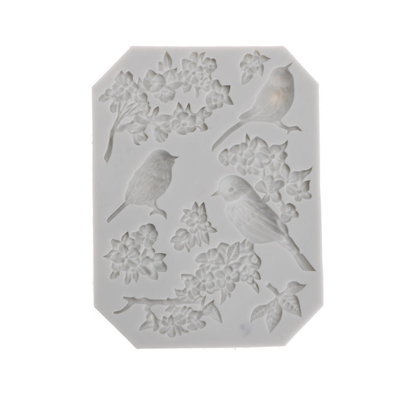 Силиконовая форма для помадки «Птица и цветок» Инструменты для декора торта Форма для шоколадной мастики