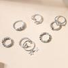 Jewelry Alloy Love Ring Set Diamond Fish Tail Ring Personalized Star Stacked Ring