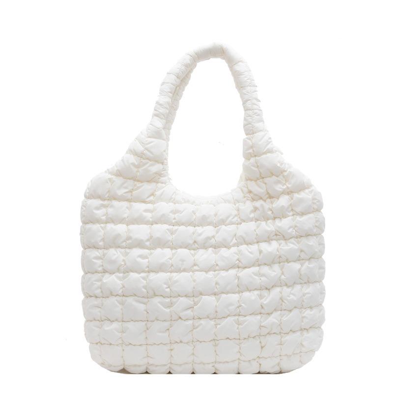 Folded Cloud Bag Women's Down Cotton Clothes Bubble Bag Large Capacity Tote Bag Commuter Messenger Bag Pleated Bag