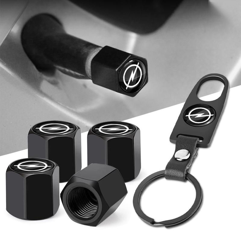 UCXU7 Car Wheel Tire Valve systems Cap With Keychain Keyring Badge For Opel Astra j Insignia Astra g Corsa Zafira b Mokka VivaroMeriva