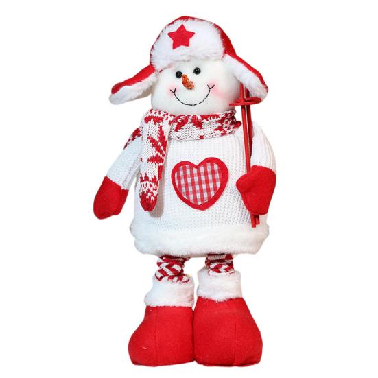 Рождественская кукла, плюшевая игрушка Санта-Клауса, снеговика, лося, с телескопической ногой для рождественского декора для дома, стола, камина, окна, сада