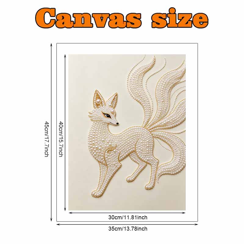 Pearl Art Painting Kit for Adults and Beginners, NineTailed Fox Sparkling Painting Craft Home Wall Decor Handmade Gift Art Projects