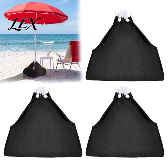 Windproof Beach Umbrella Holder Base Weight, Fillable Sand Bag Oxford Cloth Picnic Sunshade Stabilizer Heavy Duty Sandbag Stand for Outdoor