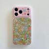Розовый Цветочный Узор Ударопрочный Чехол для Телефона для iPhone 13/14/15/16/17 Pro Max, Женская Версия.