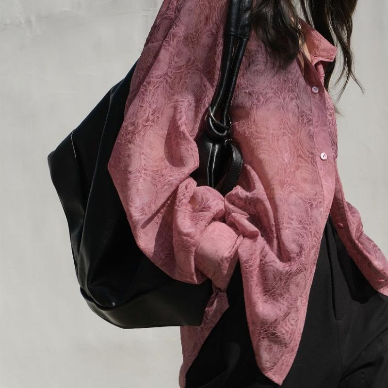 HOUZHOU Рубашка с принтом, женская цветочная весна, черные элегантные и шикарные винтажные свободные топы большого размера с длинными рукавами