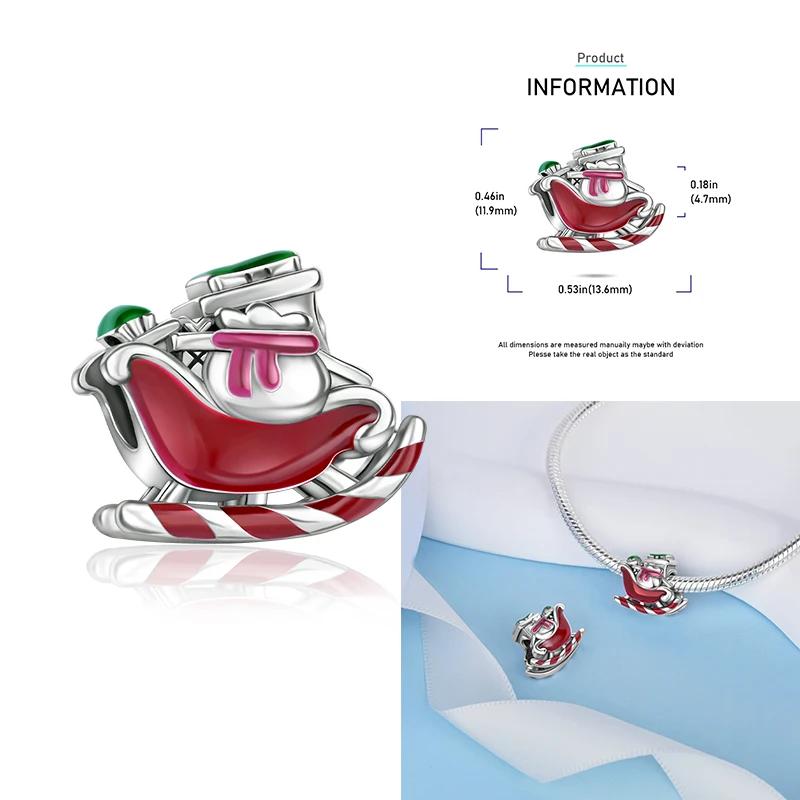 Рождественские Шармы Медь Лось Санта Клаус Бусина Снежинка Колокольчик Снеговик Шарм Подходит для Оригинального Браслета DIY Ювелирные Изделия