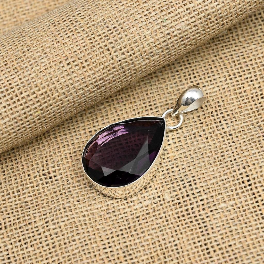 Великолепный аметист, драгоценный камень, подвеска из стерлингового серебра 925 пробы ручной работы для свадебного подарка
