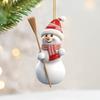 Рождественский снеговик, украшение, плоский акриловый подвесной декор, мультяшный снеговик, праздничная подвеска для рождественской елки, автомобильная дверь