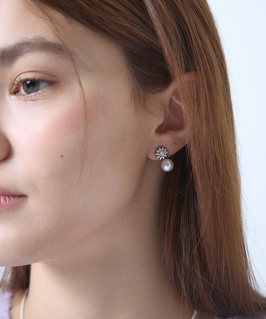 Серьги L'Ombrillant Petit Pearl Fleur (Серебряное золото)