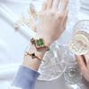 Женские часы женские премиум женские часы зеленые кварцевые часы с бриллиантами браслет-клевер