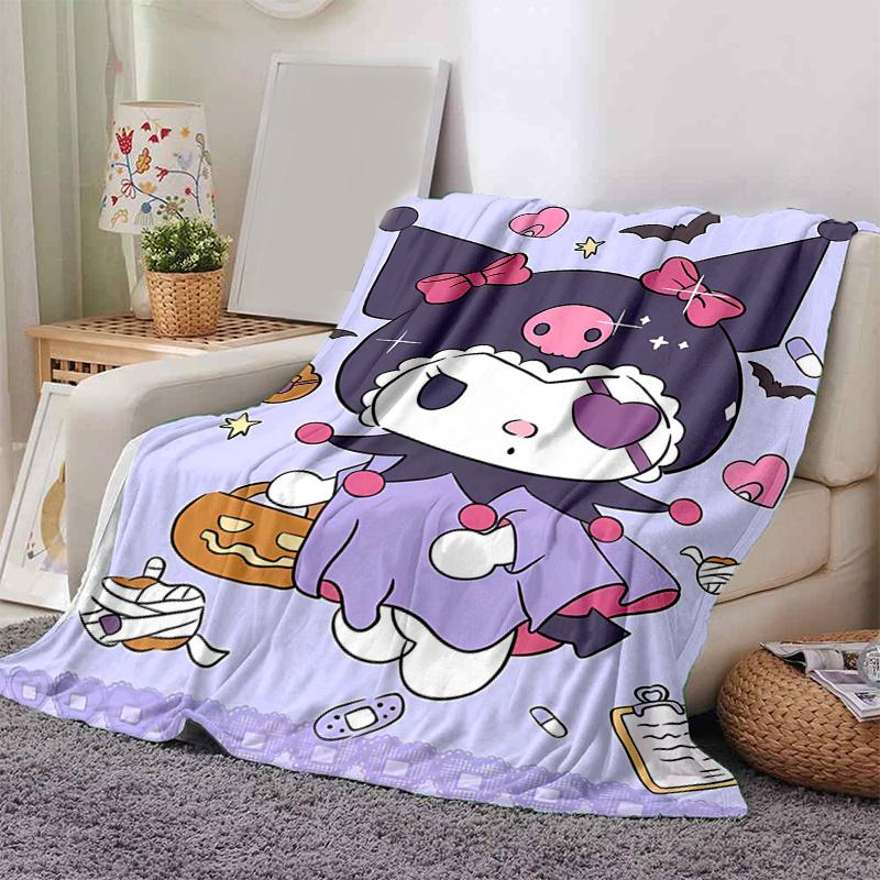 1pc Halloween Costume Kuromi Blanket, Seasonal Home Decorative Throw for Room, Soft Warm Bedding Gift Idea for Family and Friend, Living Room, Travel,
