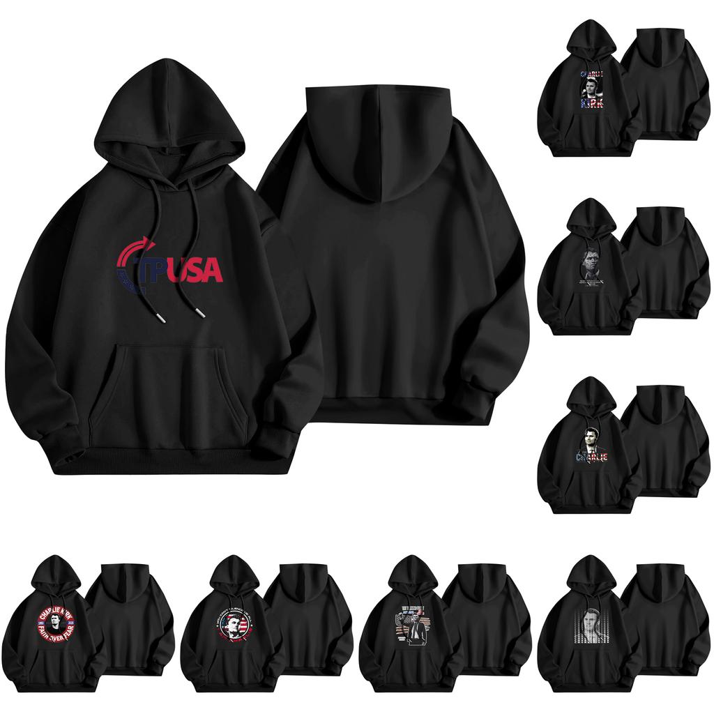 Unisex Fashion Lightweight Long Sleeve Pullover With Pockets Print Hoodie