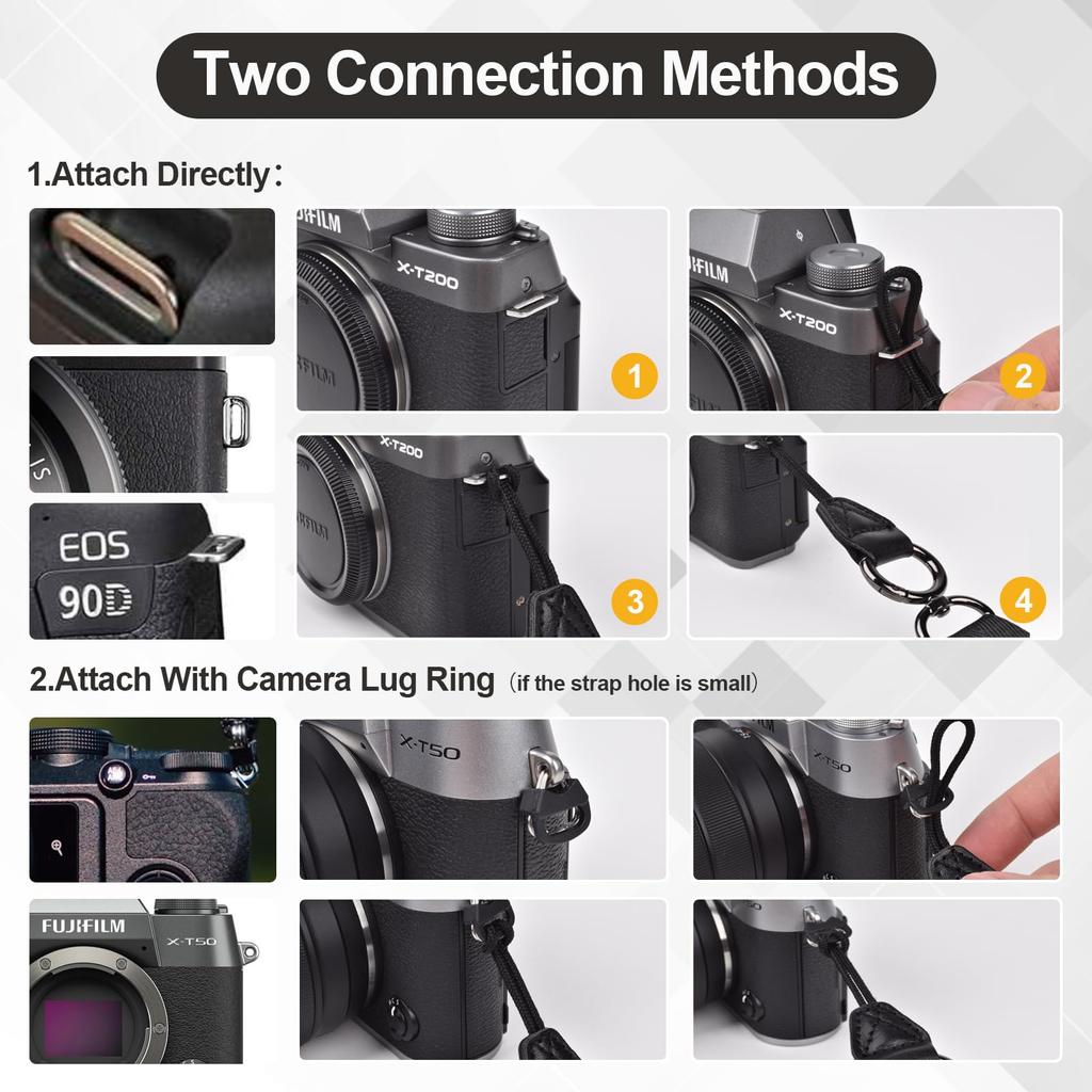 VOVMOEYA Camera Camera Neck Strap with Triangle Ring for and Compatible with Fuji Compact and Mirrorless Digital Total Crossbody or Neck Drop PU