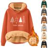 Women's Fashion Hooded Padded Thickened Warm Printed Loose Pullover Sweatshirt