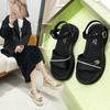 Roman Sandals Women's 2025 Summer New Small Height Increase 5cm Muffin Thick-soled Toe Cover Toe Beach Shoes