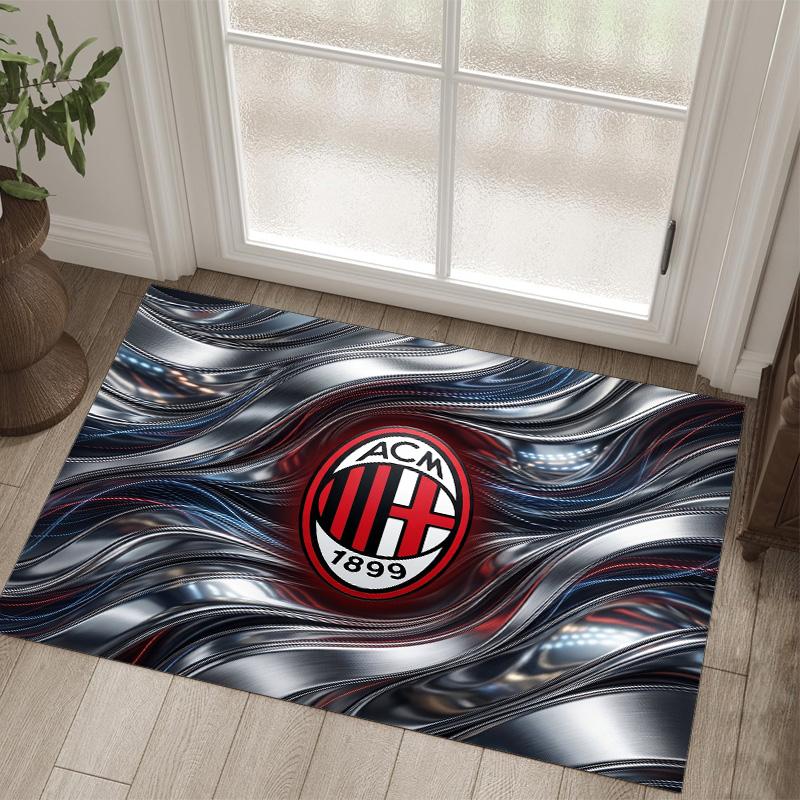 Дизайн AC Milan Кристальный Велюровый Ковер Уютный Не?Нескользящий ковер с принтом для спальни, гостиной, прихожей