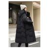 Cotton Jacket Female Long Section, Winter Knee Thickened Korean Version of Loose Hooded Cotton Coat, Female Versatile Cotton Jacket Coat