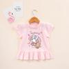 Girls Summer Thin Short Sleeve T Shirt Cute Cartoon Print Breathable Top For Kids