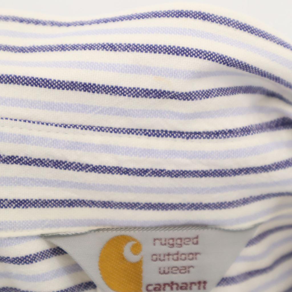 carhartt Рубашка с длинным рукавом на пуговицах в полоску XXL белая Biggs Men's Б/У