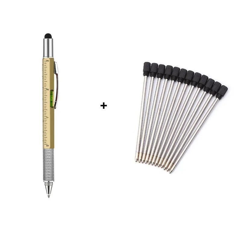 1 комплект 7 в 1 с ручным инструментом, многофункциональной шариковой ручкой, измерительной линейкой, отверткой, сенсорным экраном, стилусом, спиртовым уровнем