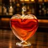 Unique Heart Design Barware Shaped Wine Bottle with Airtight Stopper, Elegant Crystal Texture Liquor Decorative Glass Decanter, 500ml/1000ml
