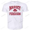 Мужская модная футболка Massey Ferguson Серая выцветшая с логотипом Футболка с круглым вырезом Хлопок Базовый топ с короткими рукавами Одежда женщины
