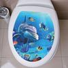 Sea World Toilet Sticker Removable Self-adhesive Waterproof PVC Living Room Wall Art