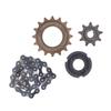 Metal Steel 410 16 Tooth Freewheel 38 Link Chain 9 Tooth Sprocket Set for Bike Bicycle