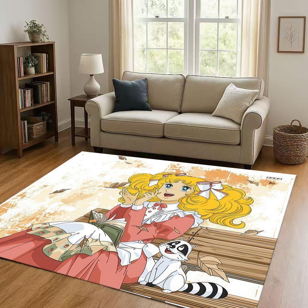 Retro Candy Candy Sweet Girl Cartoon Room Non-Slip Area Rug Soft Carpet for Bedroom Playroom Sofa,Easy Clean Home Decor Doormat