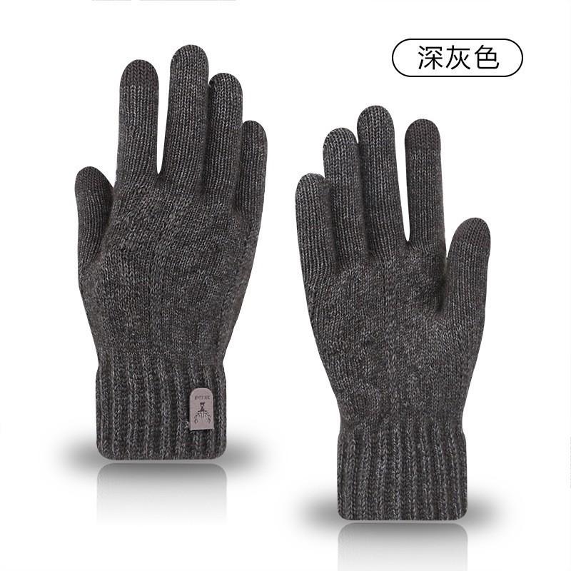 Gloves Men's Winter Riding Driving Non-slip Plush Wool Cold-proof Gloves Winter Wool Warm Gloves