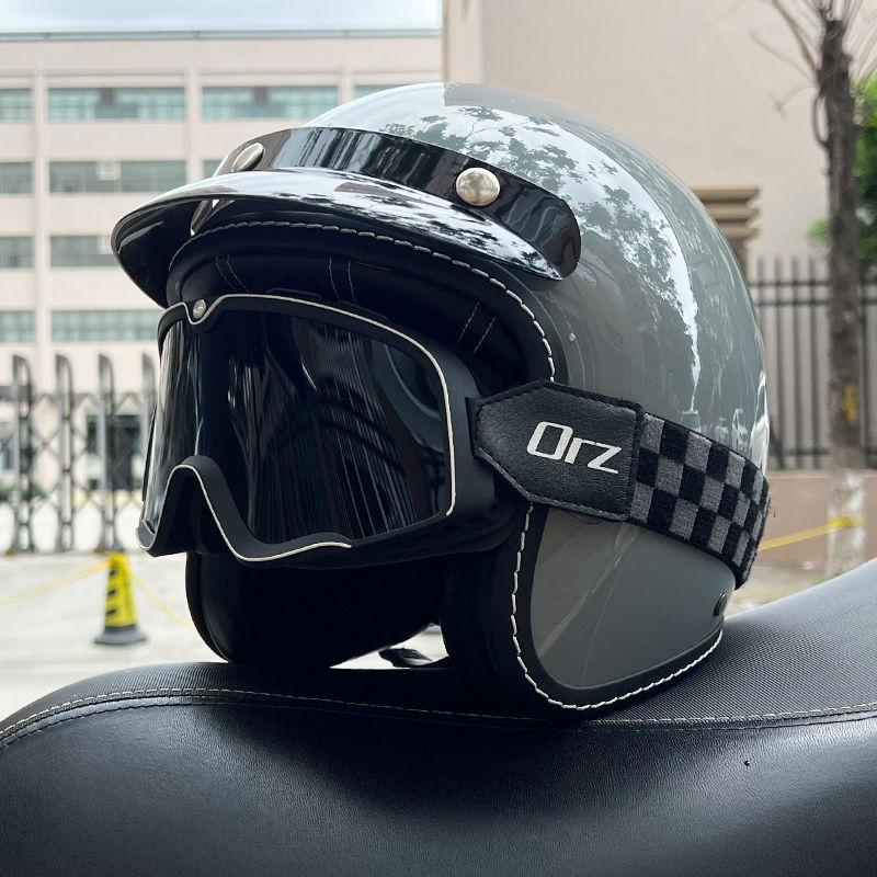 Retro Motorcycle Helmet Men's and Women's Electric Vehicle Scooter 3/4 Half Helmet