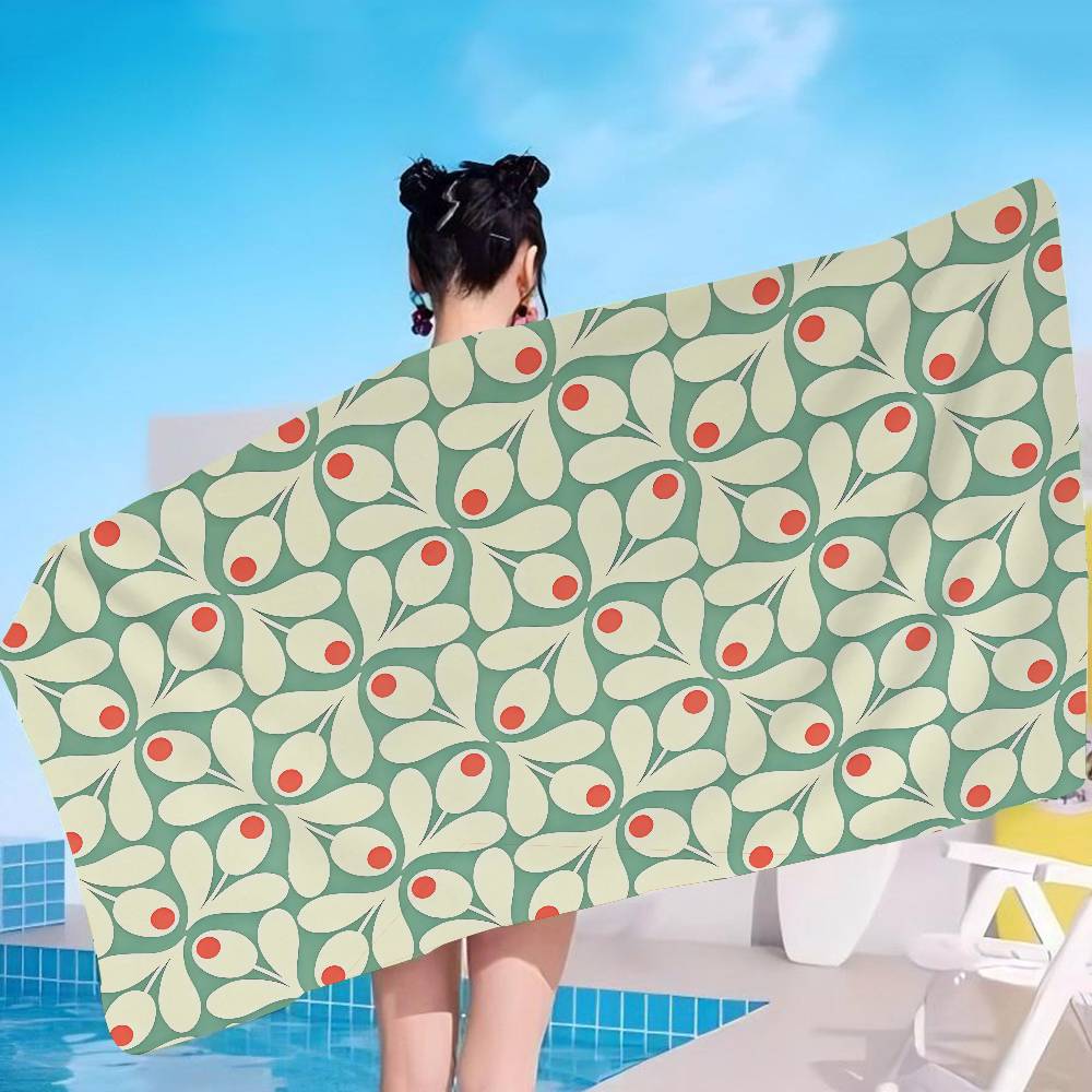 Orla Kiely Лист Цветок Большие Микрофибровые Пляжные Полотенца Быстросохнущее Полотенце Песок Пляжные Полотенца Полотенце для Бассейна Для Путешествий Плавание Бассейн Йога