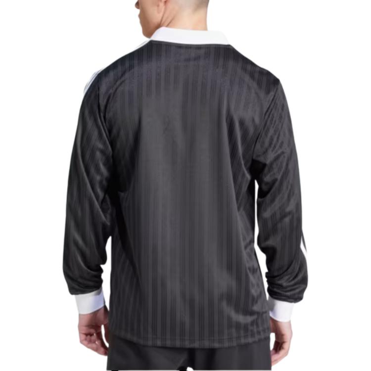 adidas Футболка с длинным рукавом Originals Adicolor Piqué с винтажным полосатым дизайном, мужская футболка черного цвета IZ4808