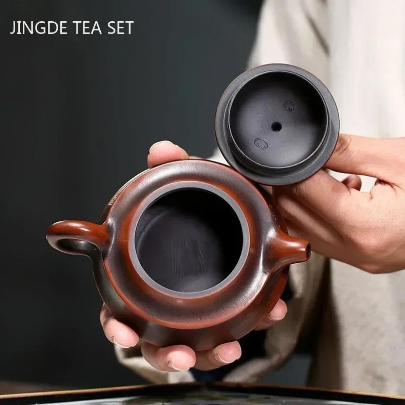 Traditional Antique Yixing Tea Pot Purple Clay Teapot Beauty Kettle Handmade Boutique Teaware Chinese Tea Ceremony Gifts 140ml