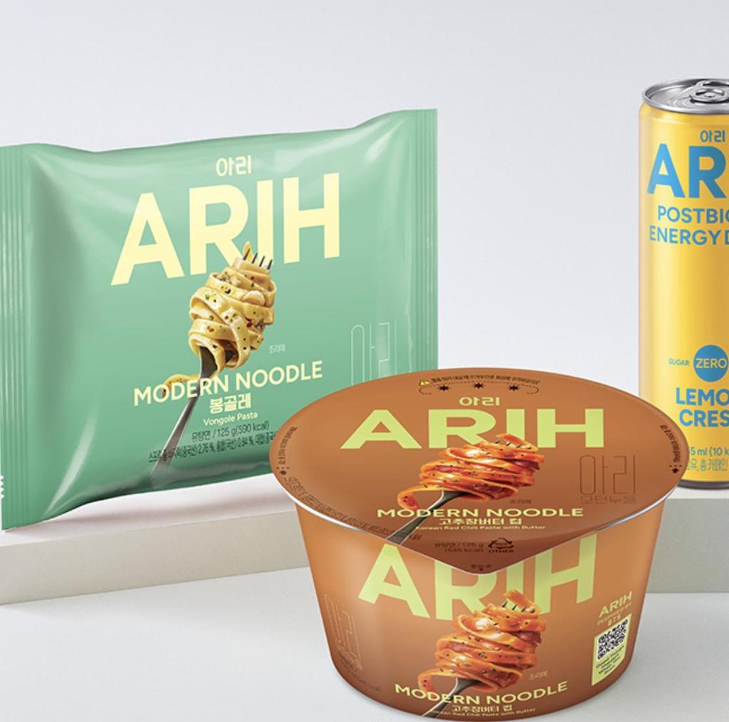 Paldo ARIH Современная лапша со вкусом вонголе Насыщенный бульон из моллюсков Жевательная текстура Лапша быстрого приготовления 125 г x 8 упаковок