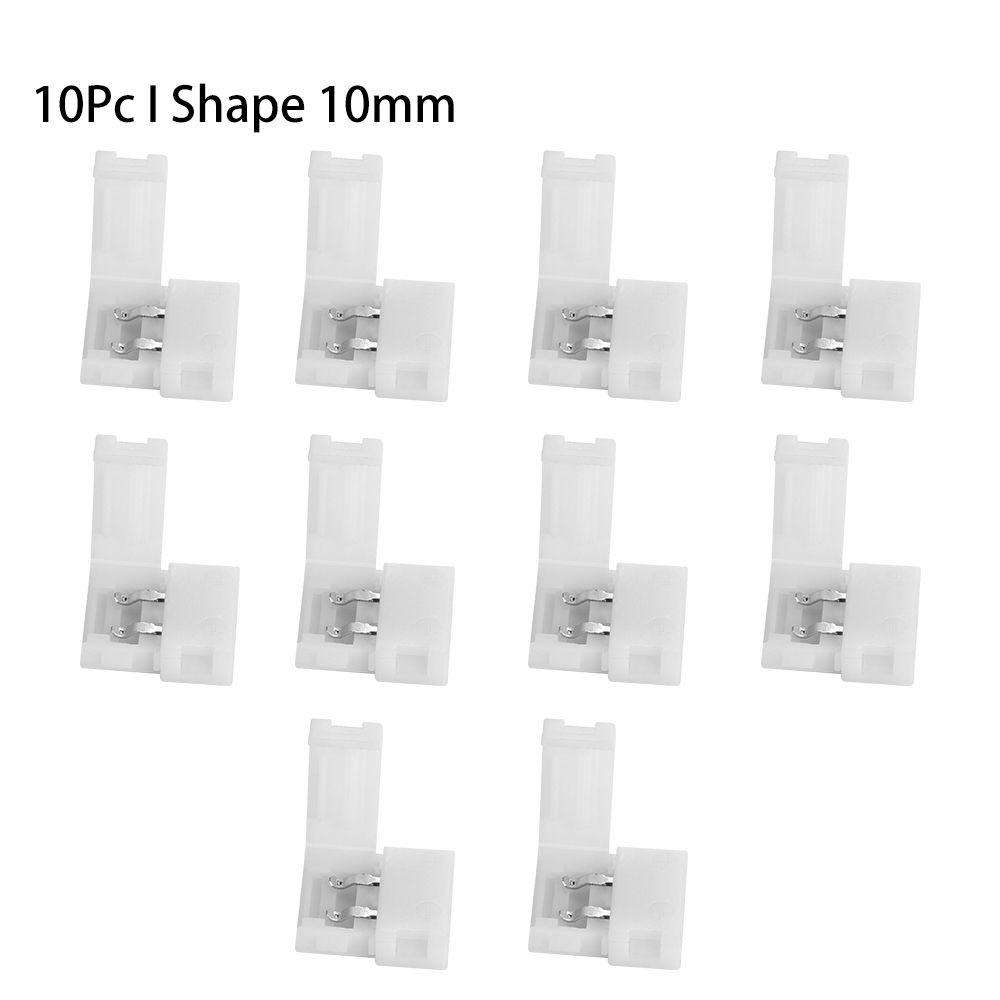 1/5/10Pcs New Clip-on Coupler Solderless 2Pin PCB LED Strip Connector 8mm 10mm