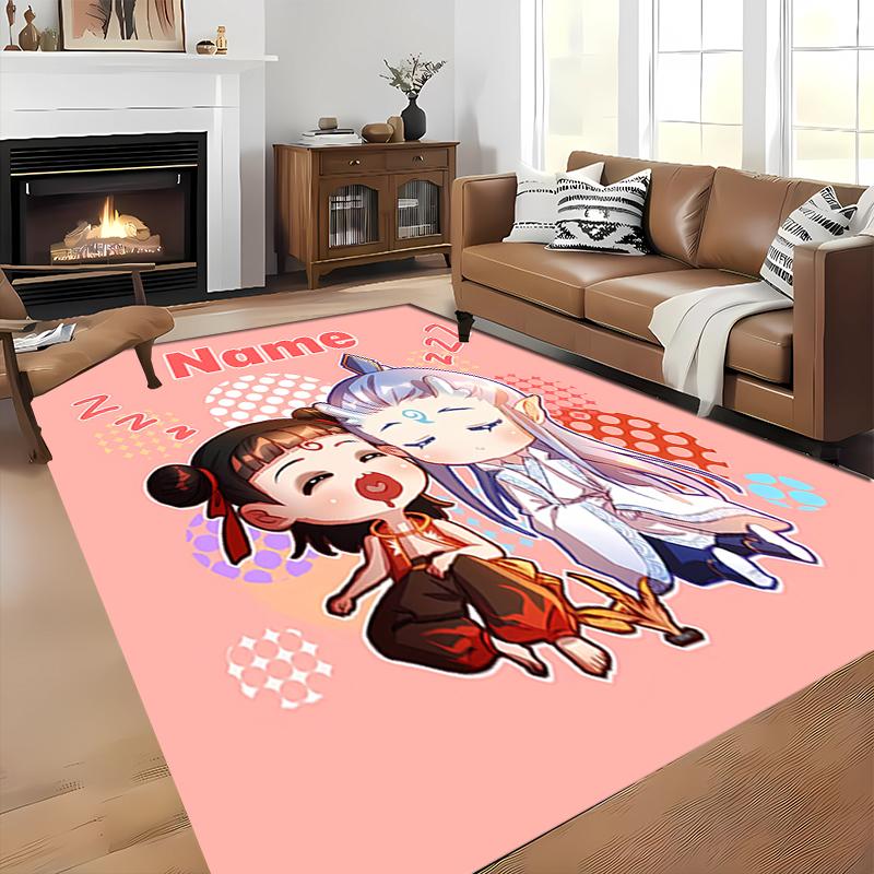 Custom personalization Nezha Conquers the Dragon King Area Rug - Perfect For Kitchen, Bathroom,Laundry Room Decor Large Size Available,Gift All Season