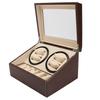New 6+4 Automatic Watch Winder Box PU Leather Watch Winding Winder Storage Watch Box Collection Display Double Head Silent Motor Box