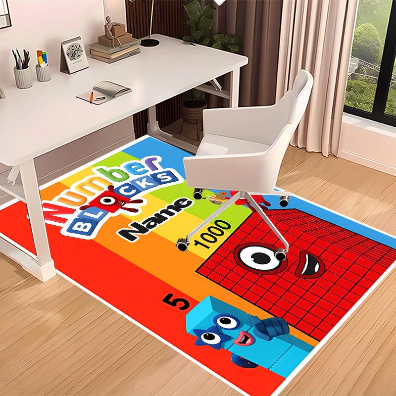 Custom personalization Numberblocks Print Area Rug - Soft, Washable Non-Slip Indoor Mat,Living Room,Home&Office Decorative Rug